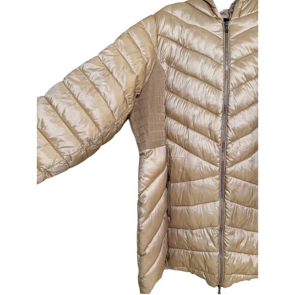 Lane Bryant Prima Puffer Plus 18/20 Gold Frappe Hood Packable Stretch Warm - Picture 6 of 9